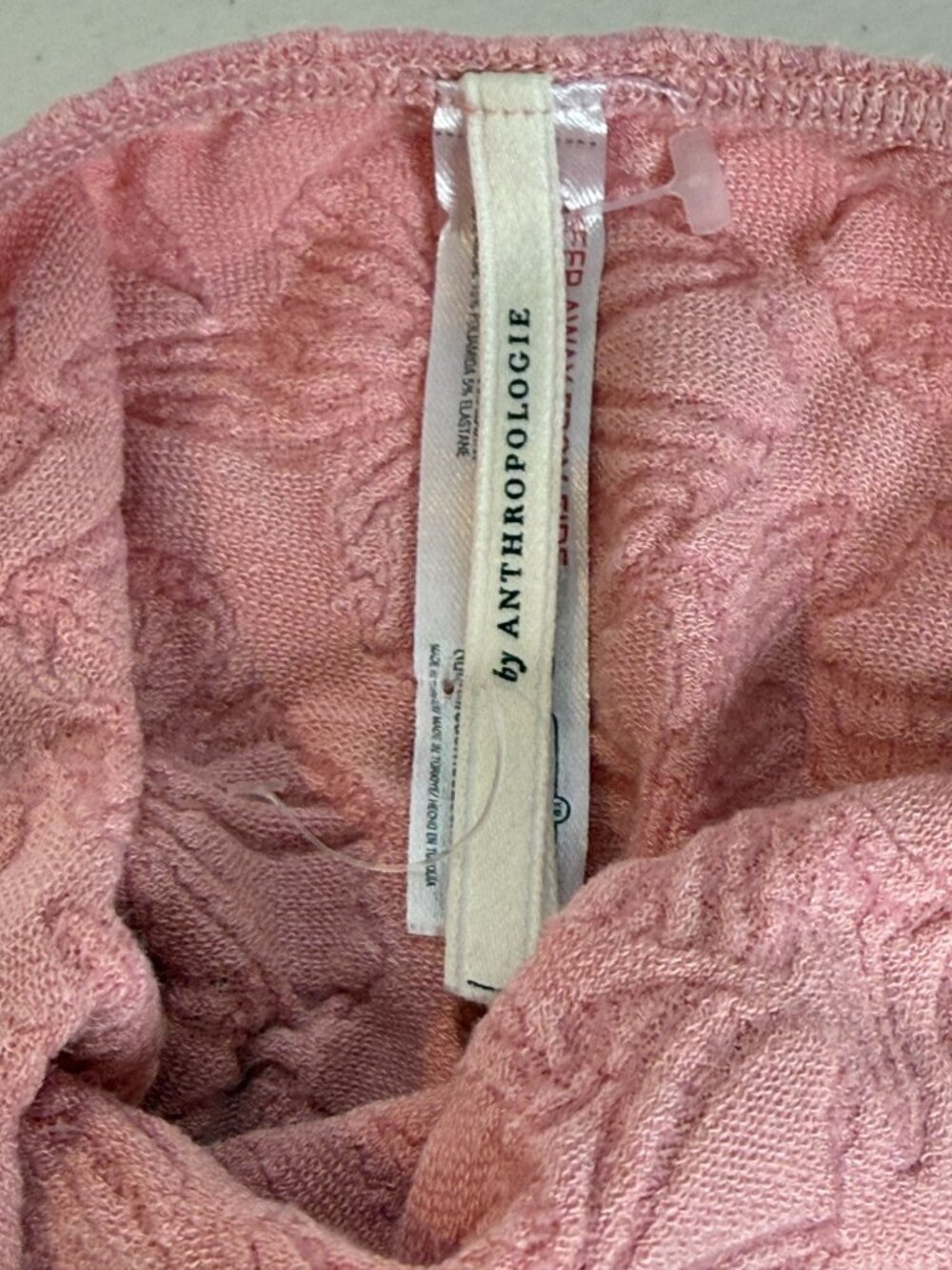 Anthropologie S/M Dusty Rose Textured Floral Tank Top Romantic Feminine - Picture 4 of 8